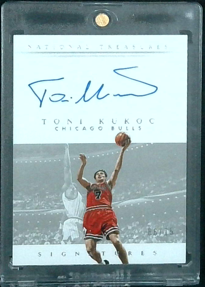 2014-15 Panini National Treasures Toni Kukoc Signatures Auto Bulls /75