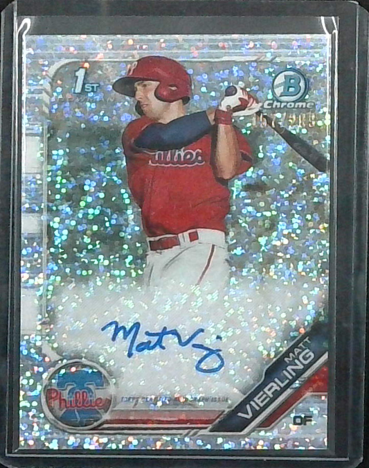 2019 Bowman Chrome Speckle Refractor Matt Vierling RC /299