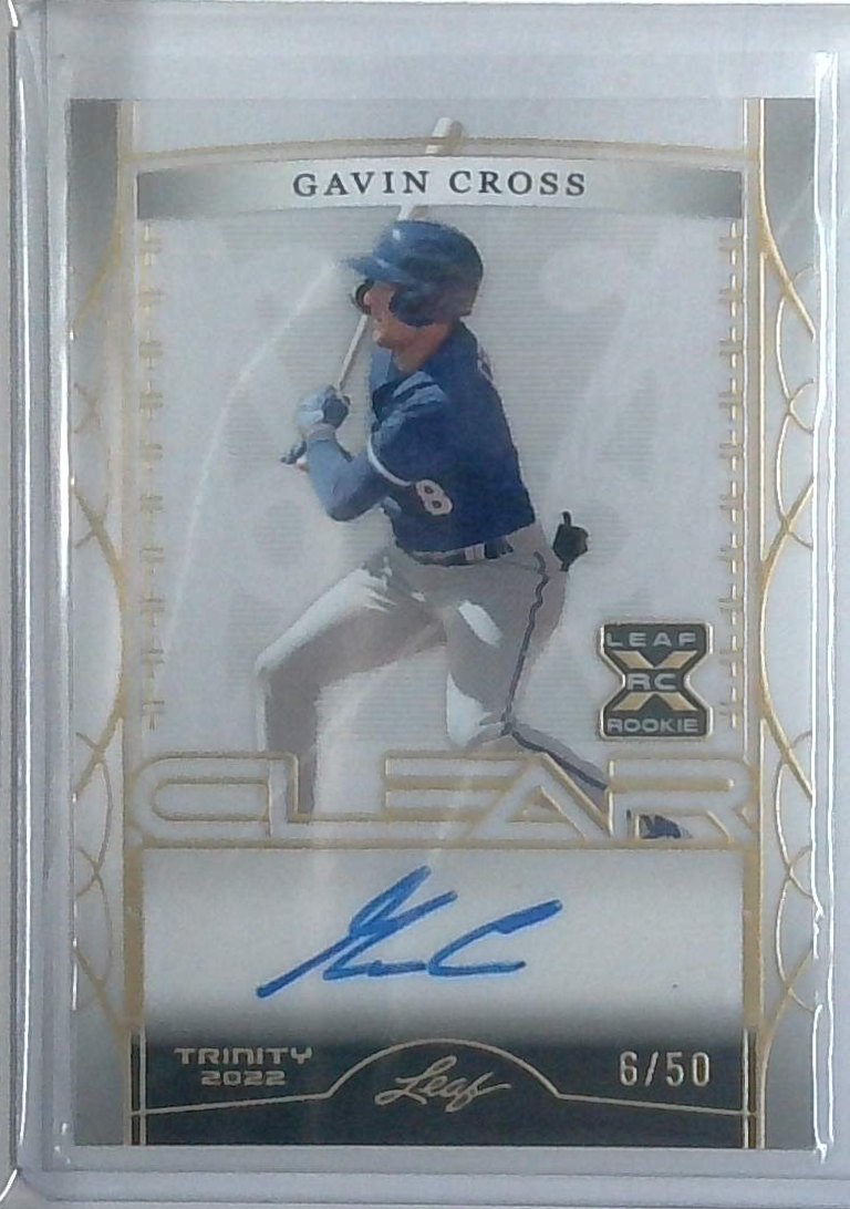 2022 Leaf Trinity Clear Gold Gavin Cross Auto Autograph RC