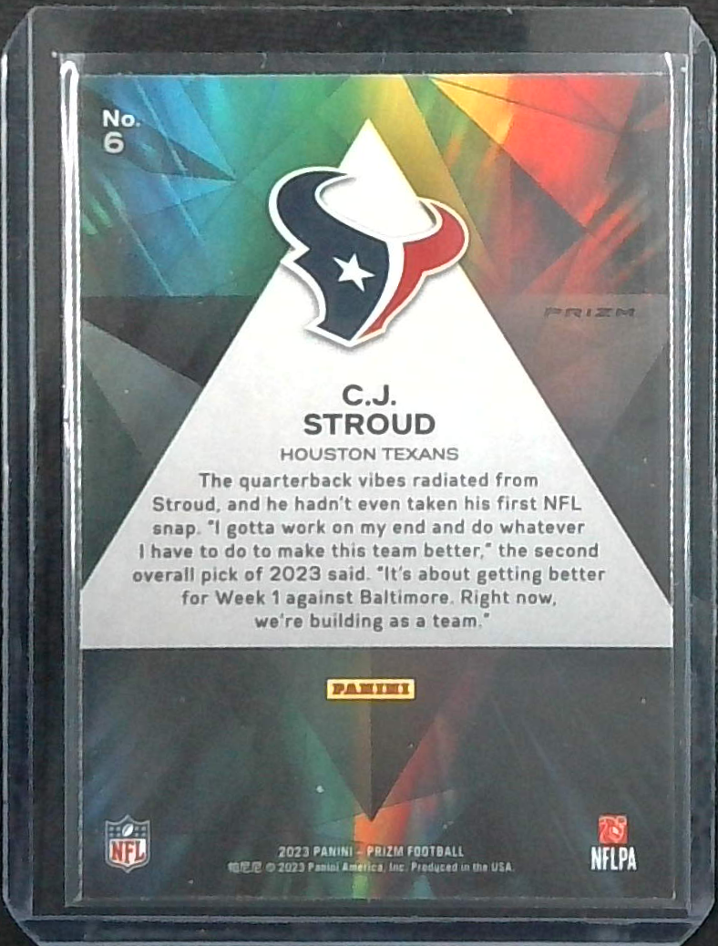 2023 Panini Prizm CJ Stroud Prizmatic Rookie Card Green Cracked Ice