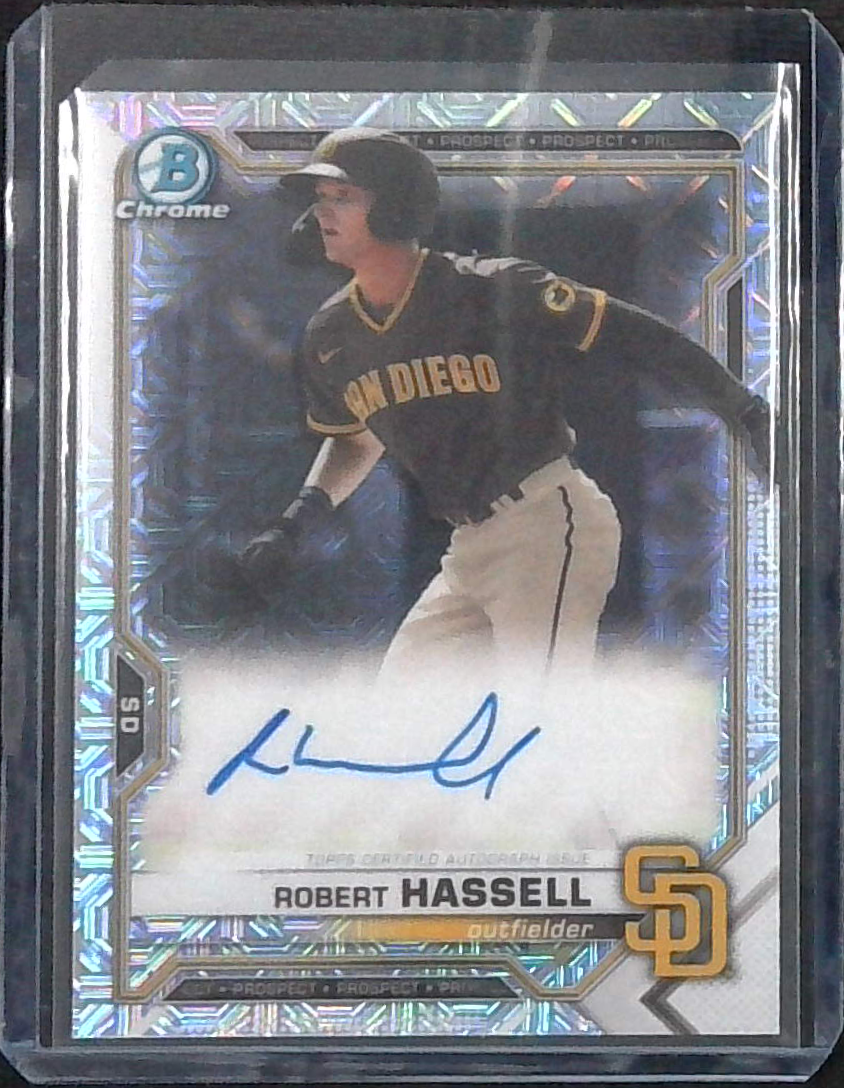 2021 Bowman Chrome Mega-Box Robert Hassell Mojo Refractor Prospect Auto