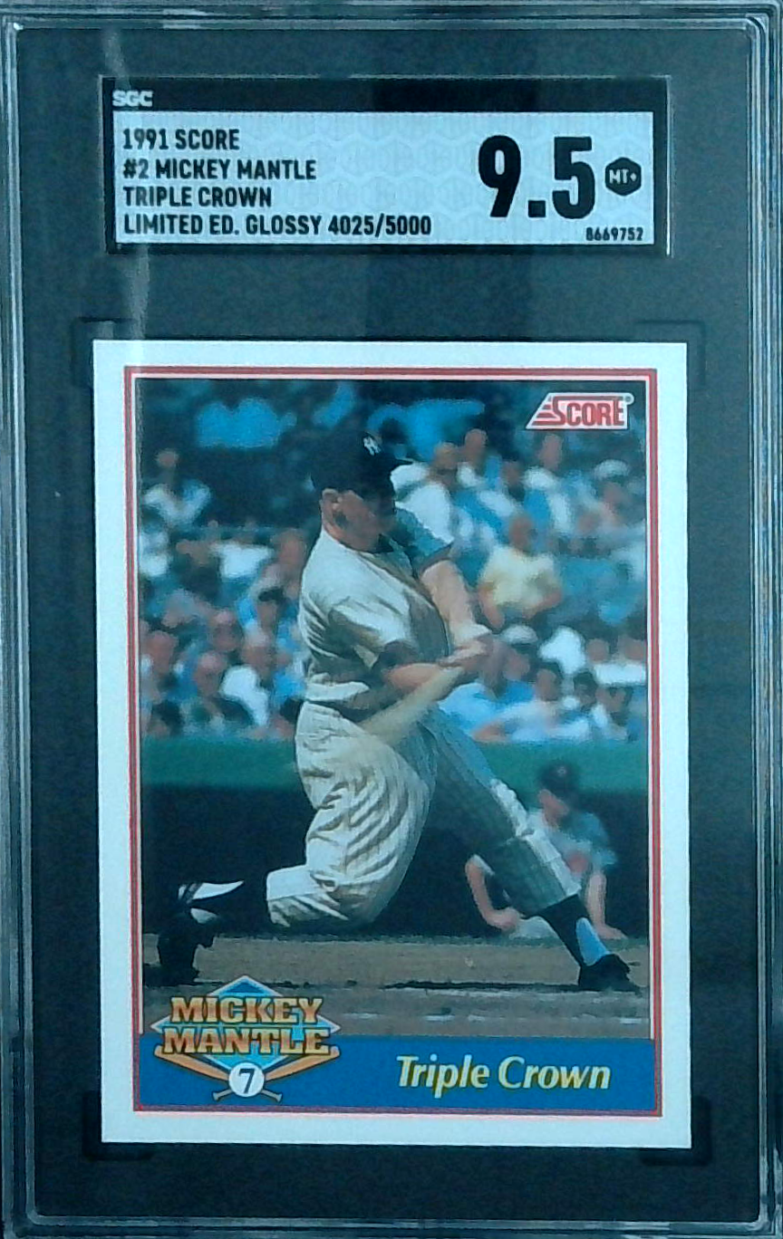 1991 Score Mickey Mantle Triple Crown Limited Edition Glossy /5000 SGC 9.5
