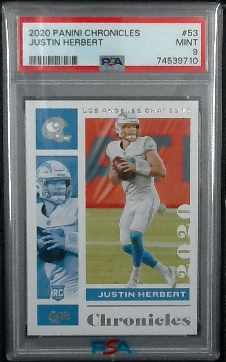 2020 Chronicles Justin Herbert Rookie RC #54 PSA 9 Chargers