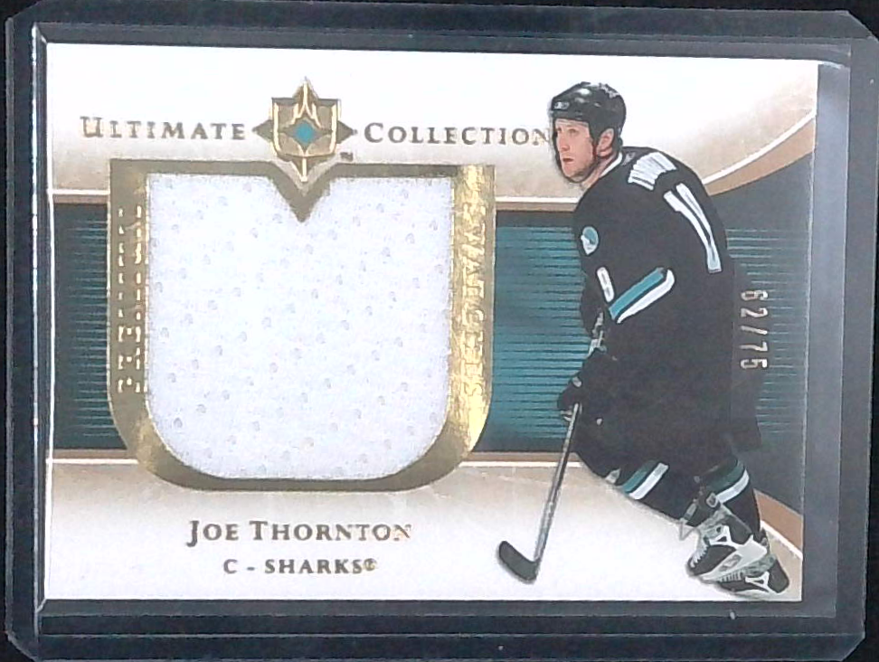 2005 Upper Deck Ultimate Collection Joe Thornton Premium Swatches Jersey /75