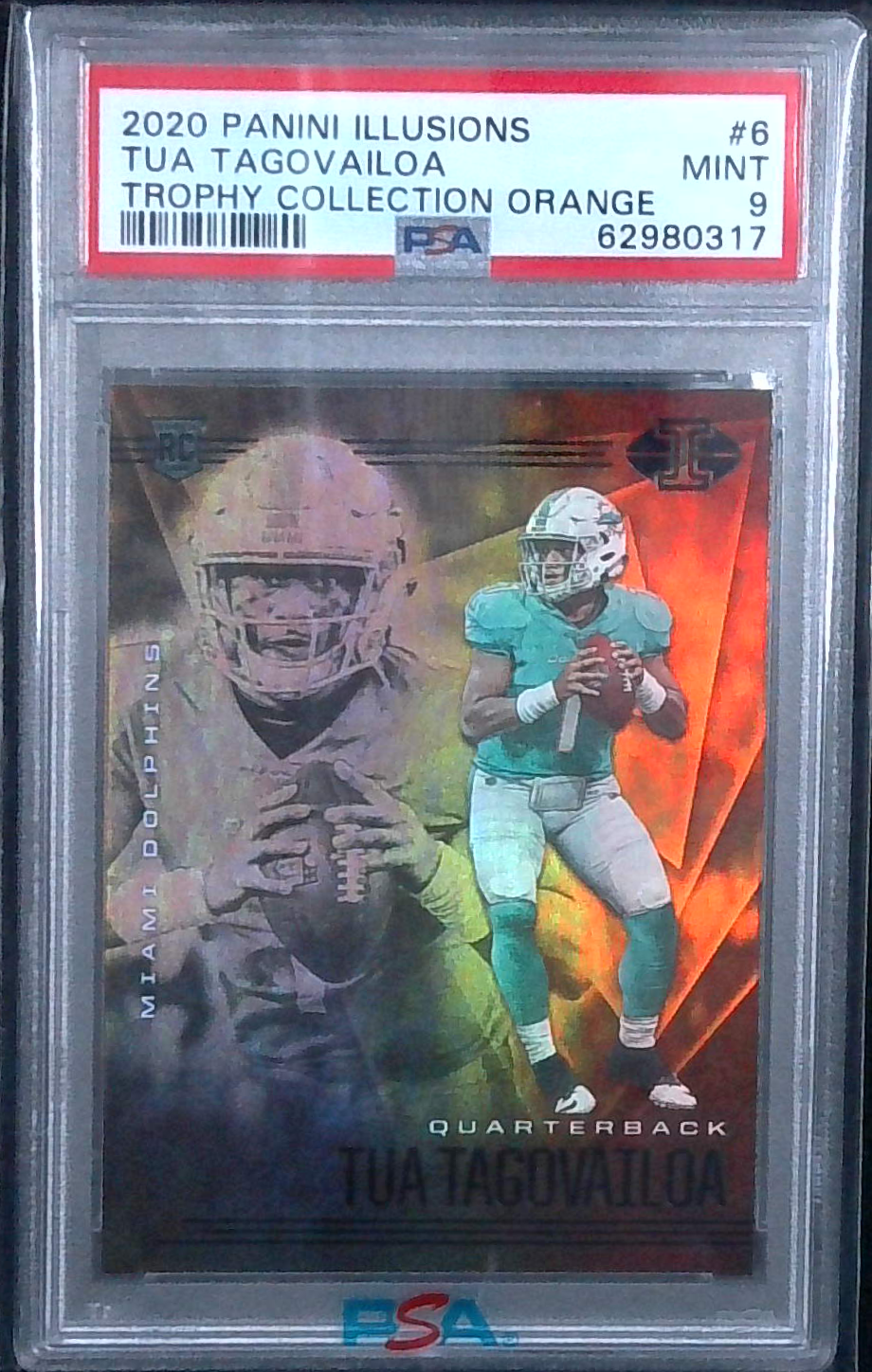 2020 Panini Illusions Trophy Collection Orange Tua Tagovailoa ROOKIE #6 PSA 9