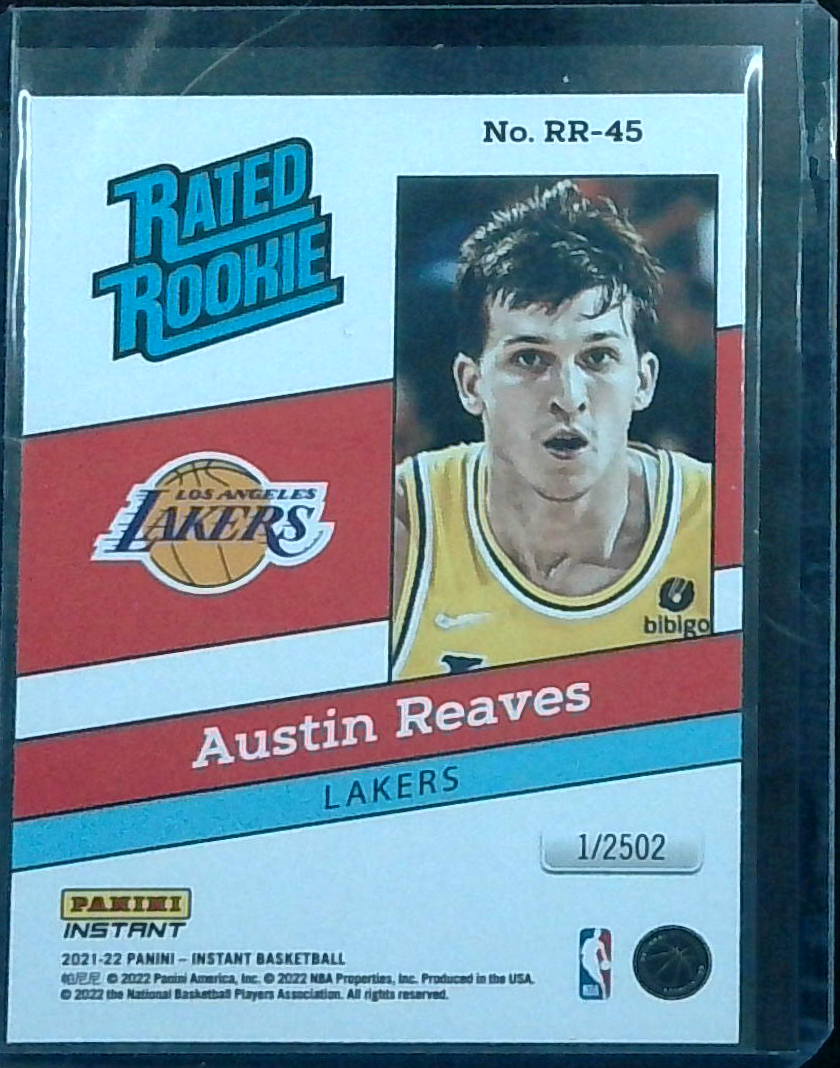 AUSTIN REAVES - 2021-2022 PANINI NBA RATED ROOKIE RETRO SP #45 - 1/2502 RC