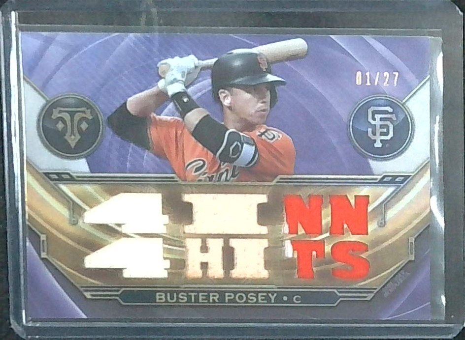 2018 Triple Threads Buster Posey Bat & Jersey Relic #'d 01/27 Giants