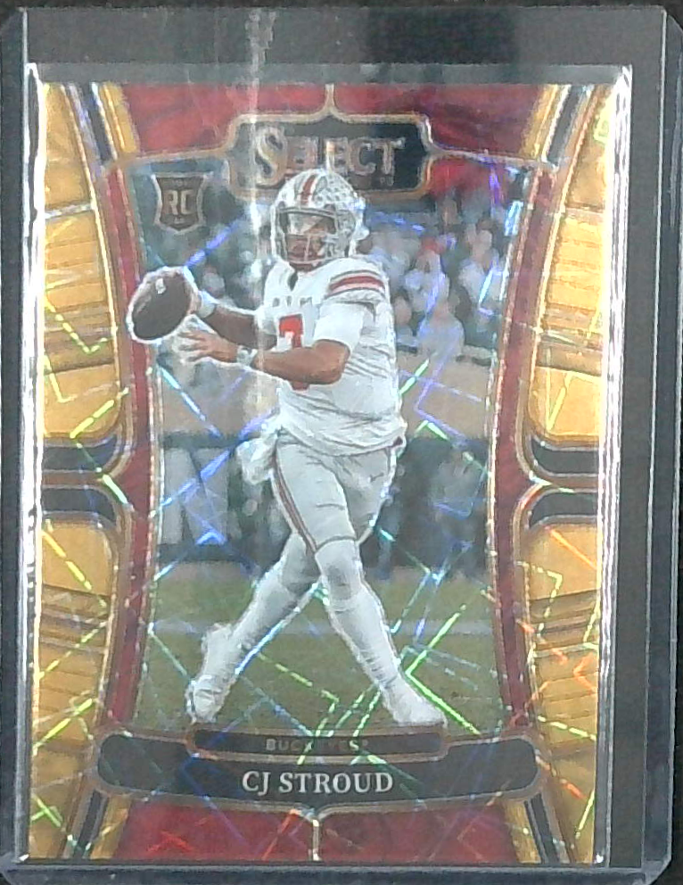 2023 Select Draft Picks Football CJ Stroud Gold Laser Rookie