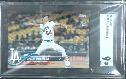 2018 Topps Walker Buehler #177 Rookie Card SGC 9
