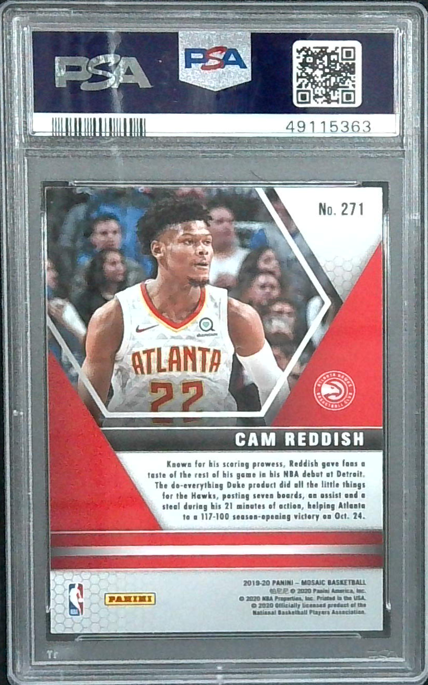 2019-20 Panini Mosaic Cam Reddish NBA Debut Rookie RC #271 Hawks PSA 10