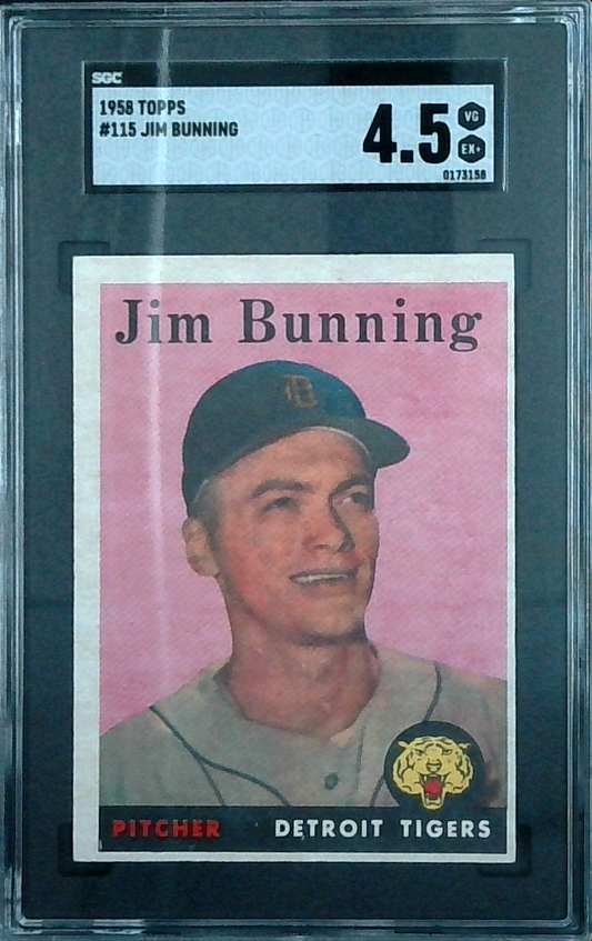 1958 Topps - #115 Jim Bunning Detroit Tigers SGC 4.5