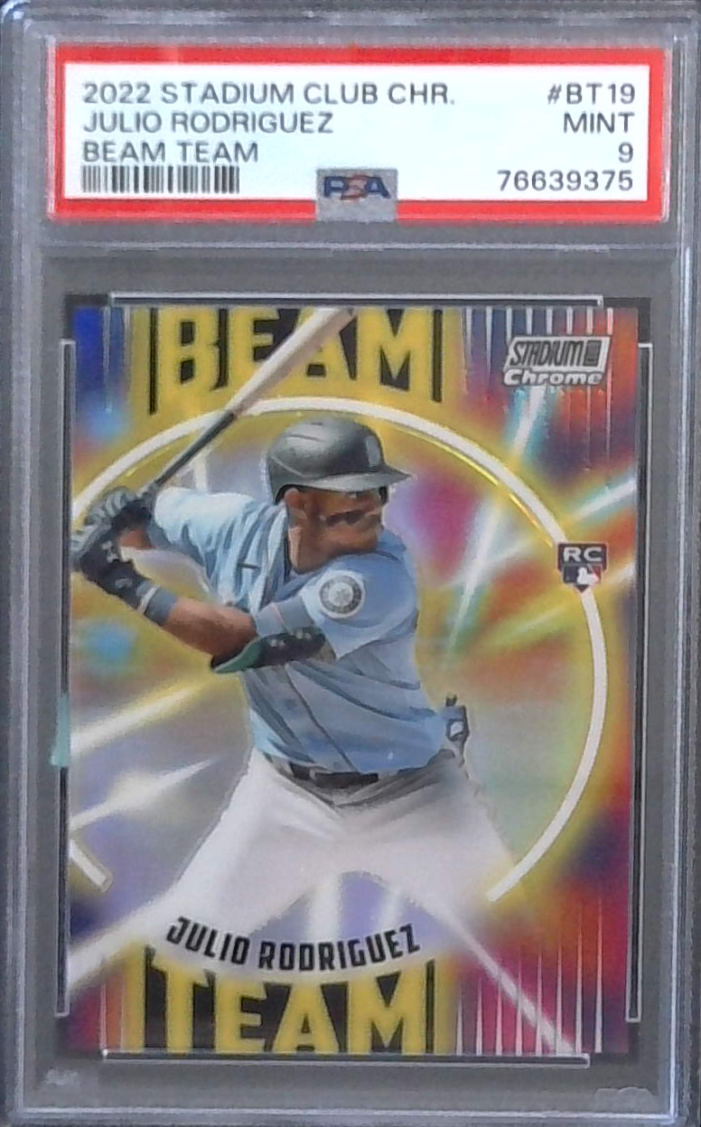 2022 Stadium Club Chrome Julio Rodriguez Beam Team Rookie PSA 9