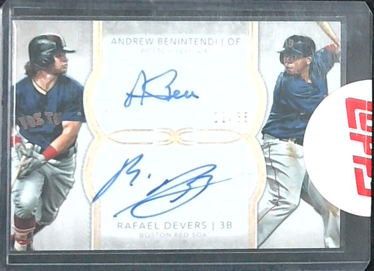 2018 Topps Definitive Dual Auto Rafael Devers / Andrew Benintendi Red Sox 11/35