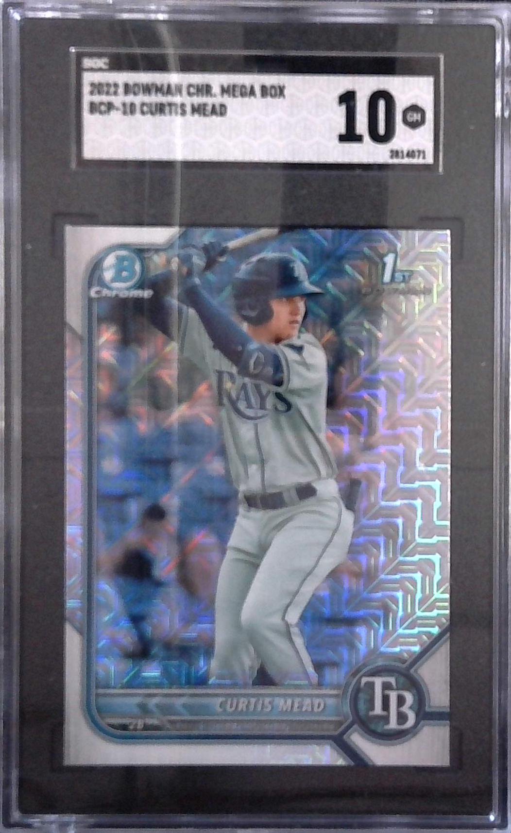 2022 Bowman Curtis Mead #BCP10 Mojo Refractor 1st Bowman SGC 10