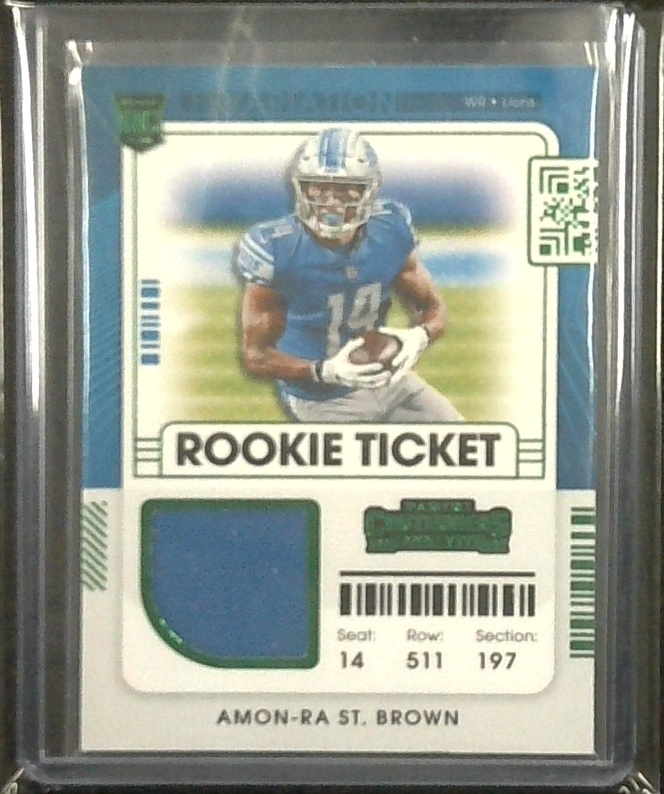 2021 Contenders Amon-Ra St. Brown Rookie Ticket Jersey Patch