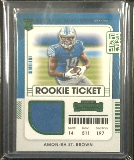 2021 Contenders Amon-Ra St. Brown Rookie Ticket Jersey Patch