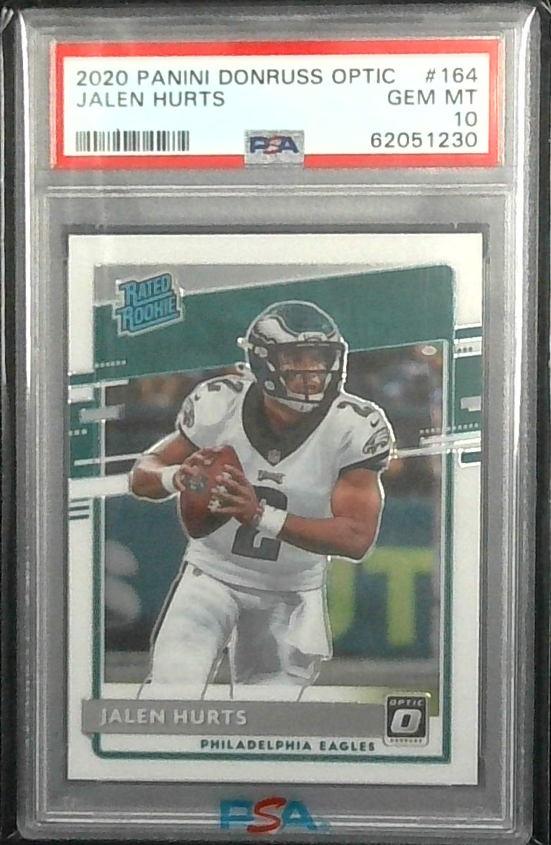 2020 PANINI DONRUSS OPTIC #164 JALEN HURTS RC RATED ROOKIE EAGLES PSA 10