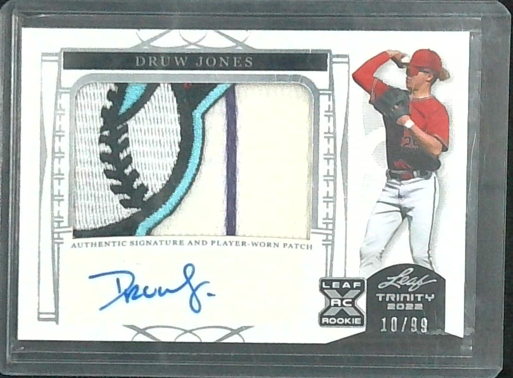 2022 Leaf Trinity Druw Jones Rookie Patch Auto Autograph /99
