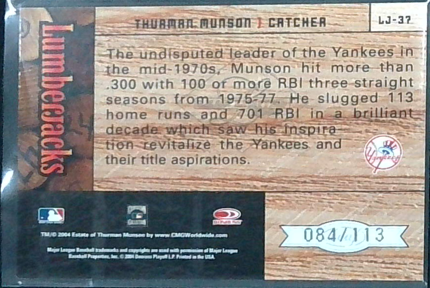 2004 Leaf Limited Lumberjacks #LJ-37 Thurman Munson /113