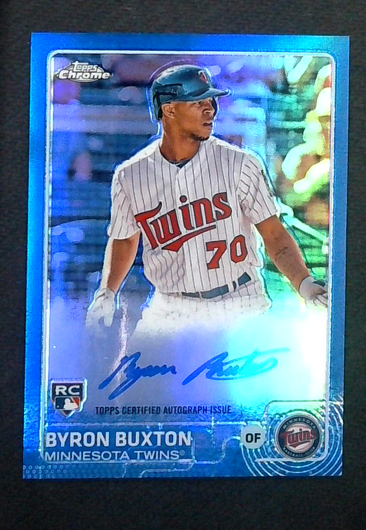 2015 Topps Chrome Byron Buxton Blue Refractor Rookie Auto /150