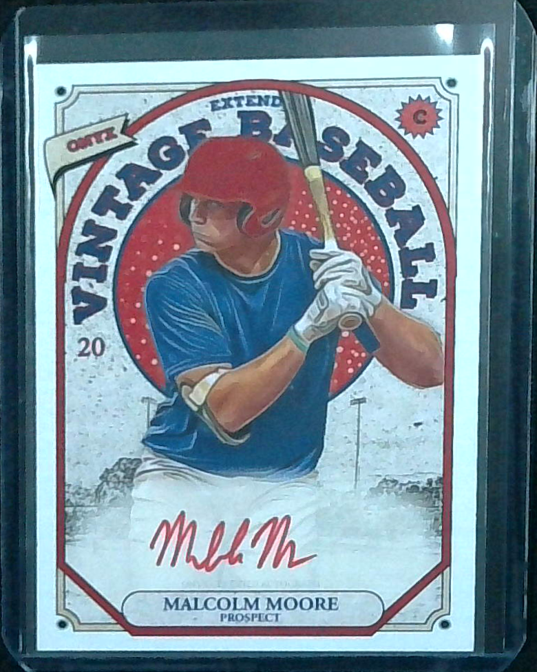 2023 Onyx Vintage Extended Red Ink Malcolm Moore Auto Stanford #’d /25