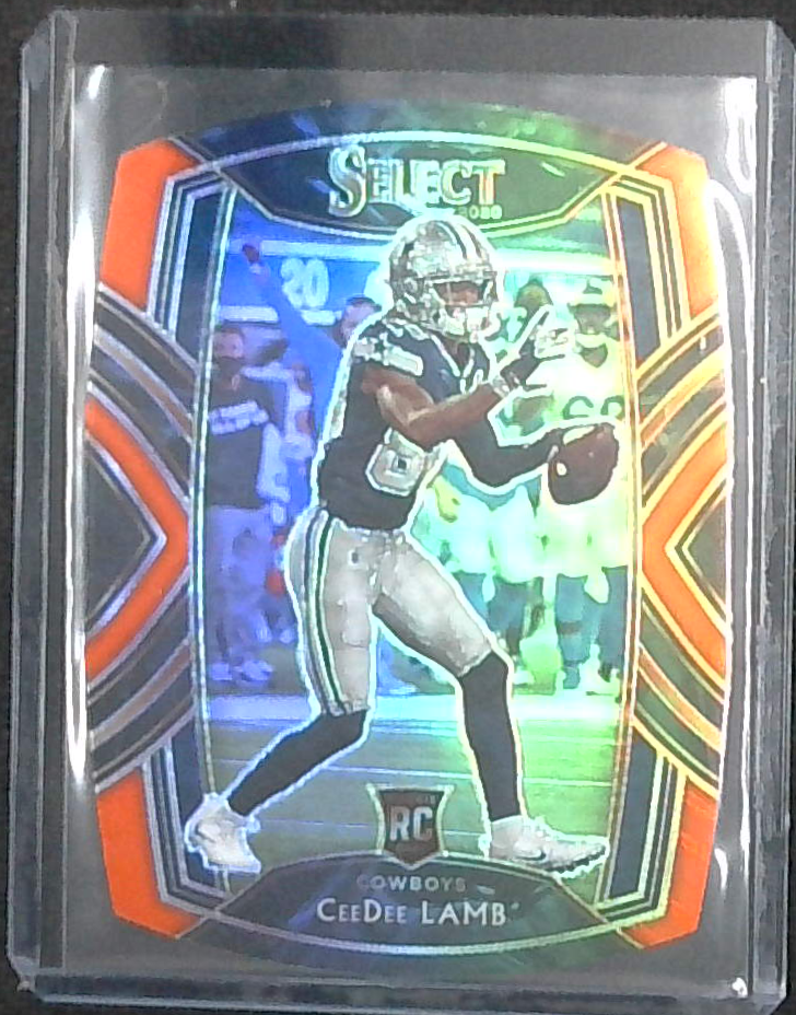 2020 Select CeeDee Lamb Club Level Orange Prizm Die-Cut Rookie Card RC #257
