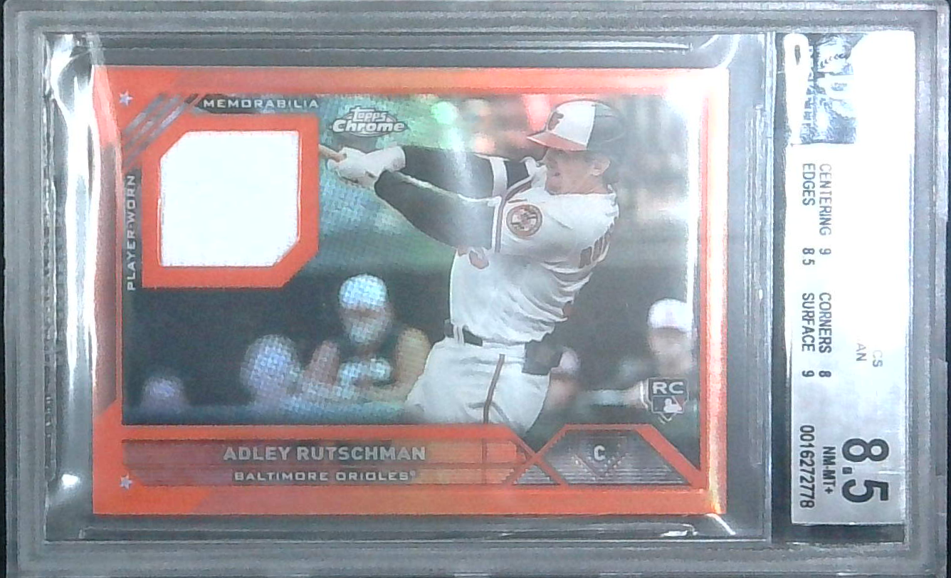 2023 Topps Chrome Rookie Relic Adley Rutschman Orange 22/50 BGS 8.5