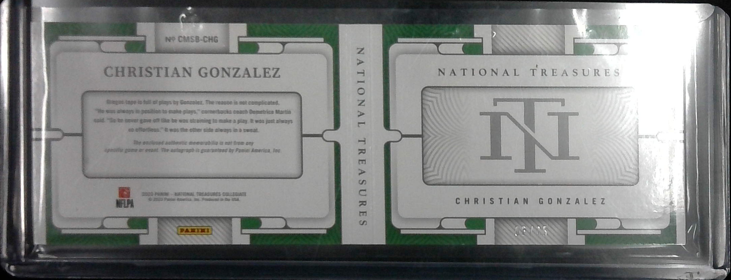 Christian Gonzalez 2023 Panini National Treasures RPA Booklet /75
