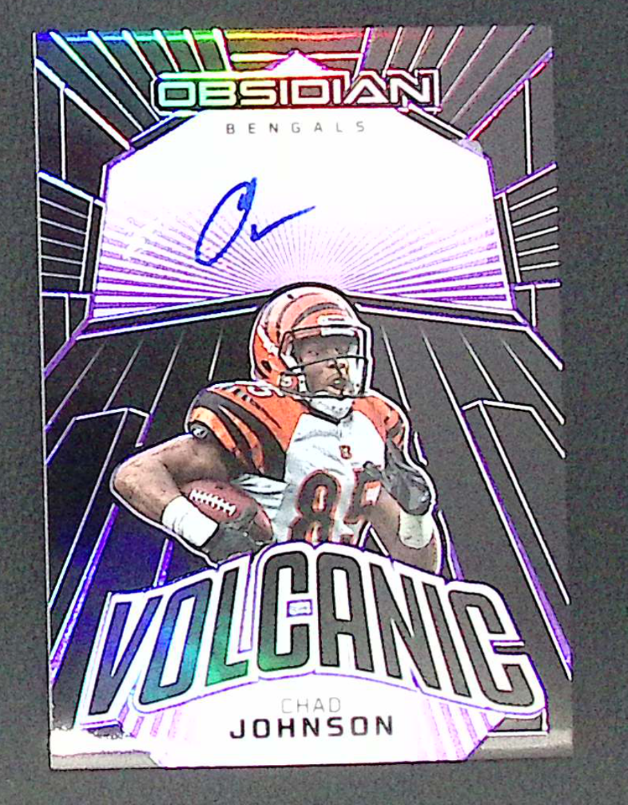 2023 Obsidian Chad (Ochocinco) Johnson Volcanic Auto Purple /75 Bengals SP #VS-CJO
