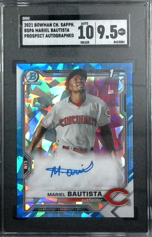 2021 Bowman Chrome Sapphire Edition Mariel Bautista 1st Auto SGC 9.5 Auto 10