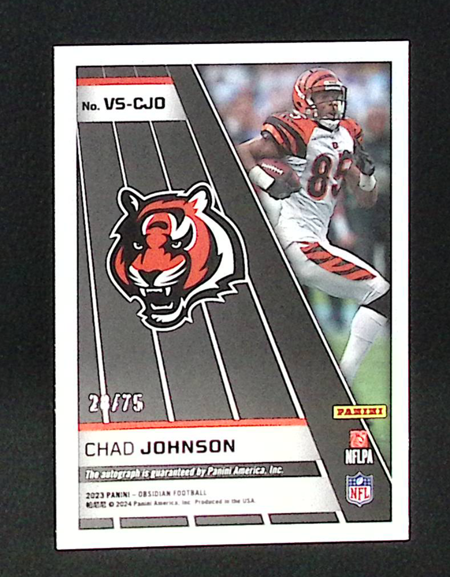 2023 Obsidian Chad (Ochocinco) Johnson Volcanic Auto Purple /75 Bengals SP #VS-CJO