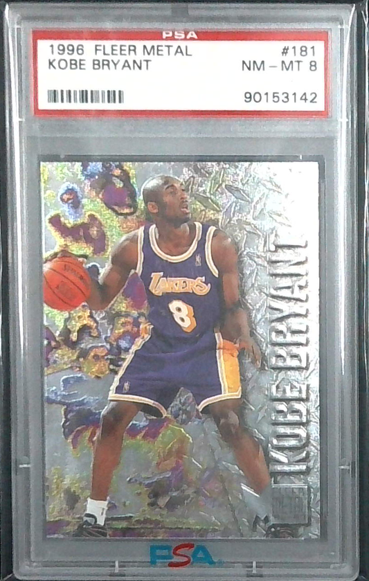 1996 KOBE BRYANT #181 ROOKIE Fleer Metal PSA 8