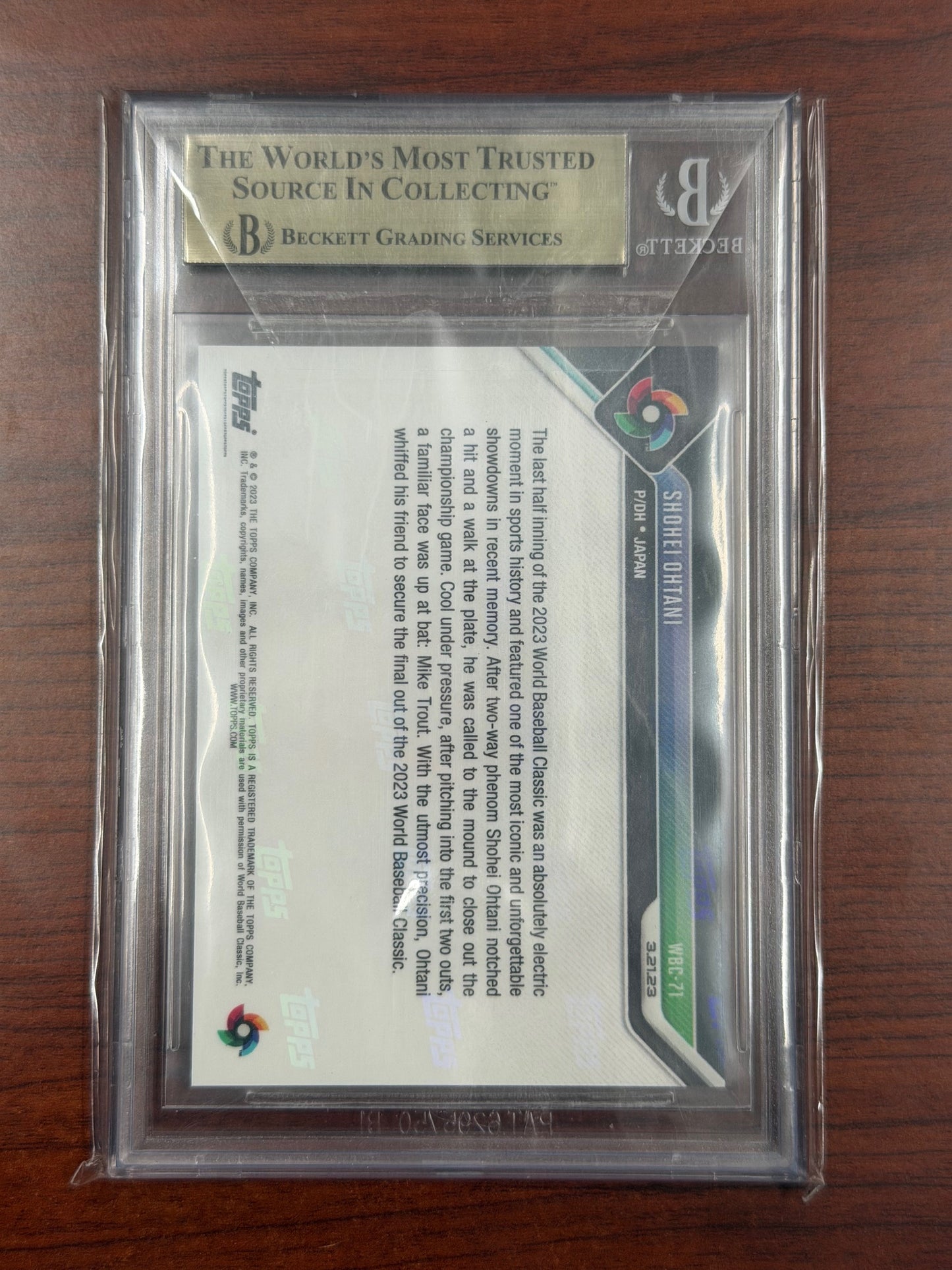 2023 Topps Now WBC71 World Baseball Classic Shohei Ohtani BGS 9.5