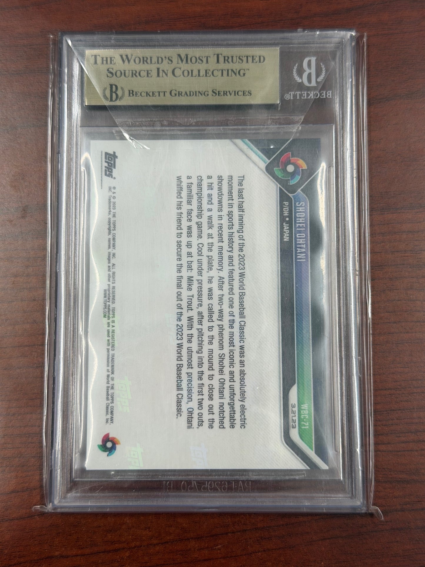 2023 Topps Now WBC71 World Baseball Classic Shohei Ohtani BGS 9.5 GEM MINT