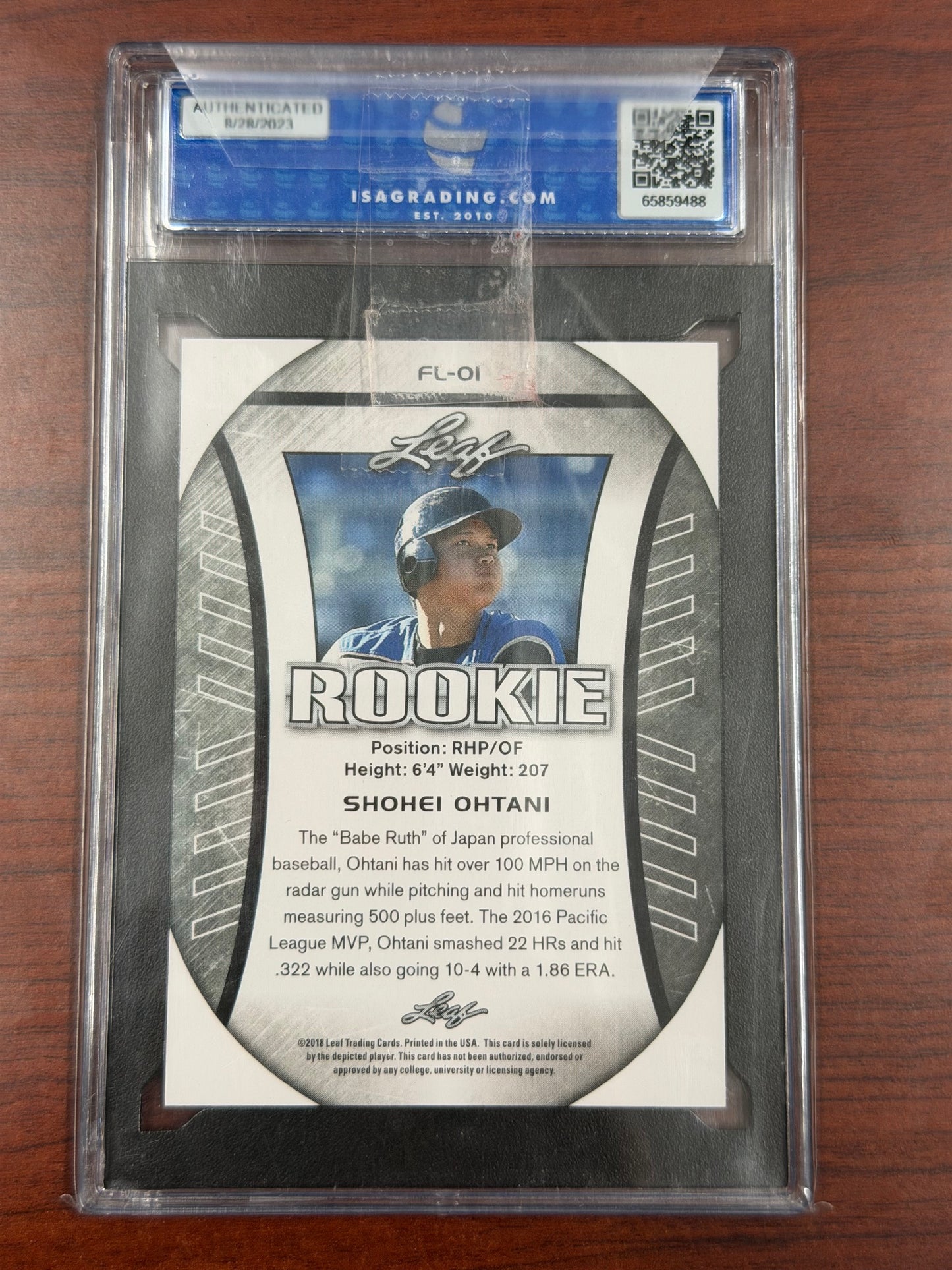 2018 Leaf Shohei Ohtani Rookie Flag Edition RC Japan Exclusive ISA 10 GEM MT