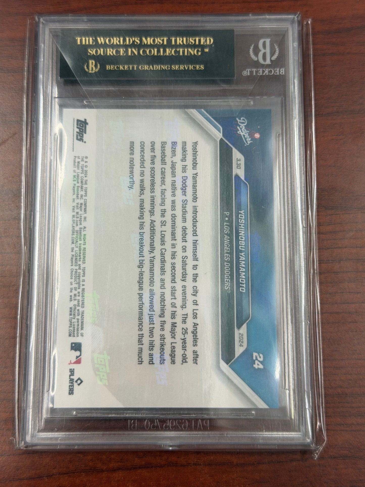 2024 Topps Now Yoshinobu Yamamoto Rookie BGS 10 Pristine Black Label