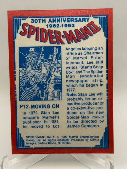 1992 Marvel Comic Images SPIDERMAN Holofoil P8 Stan, the Man 30th Anniversary
