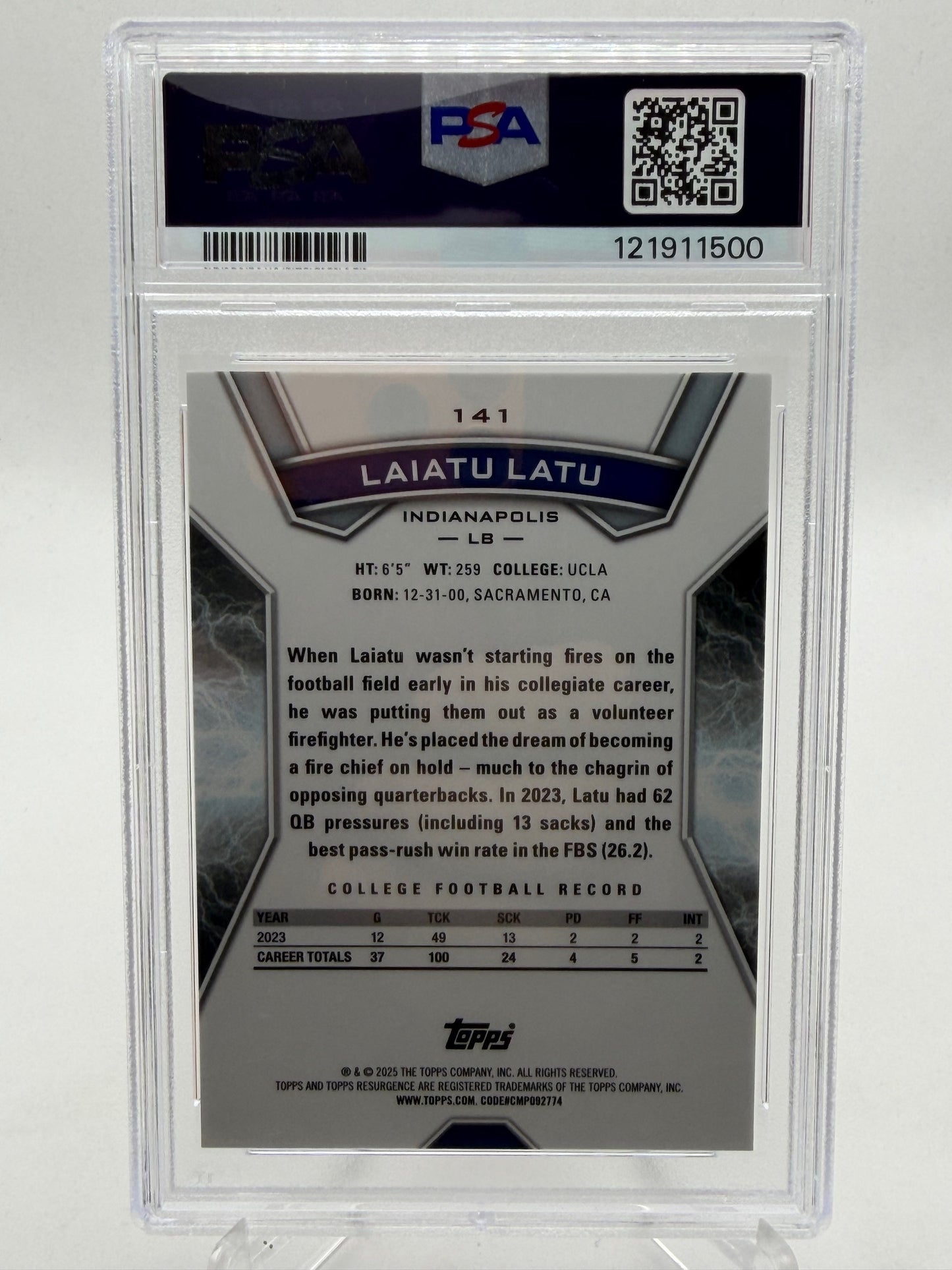 2024 Topps Resurgence Laiatu Latu Rookie Orange Power Surge /25