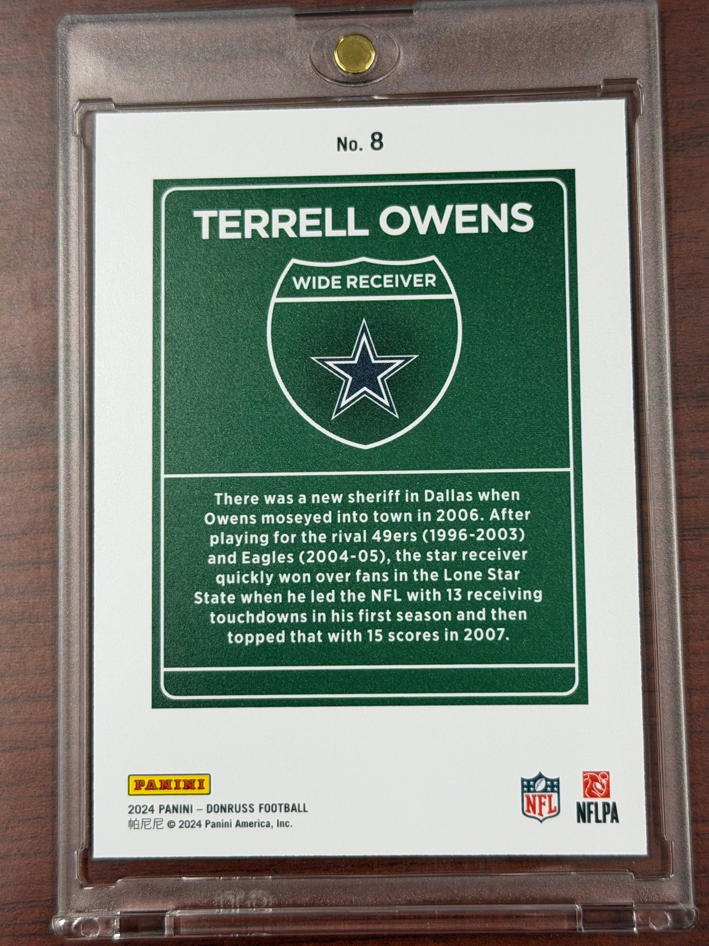 2024 Panini Donruss Downtown TERRELL OWENS TO #8 Case Hit SP Cowboys