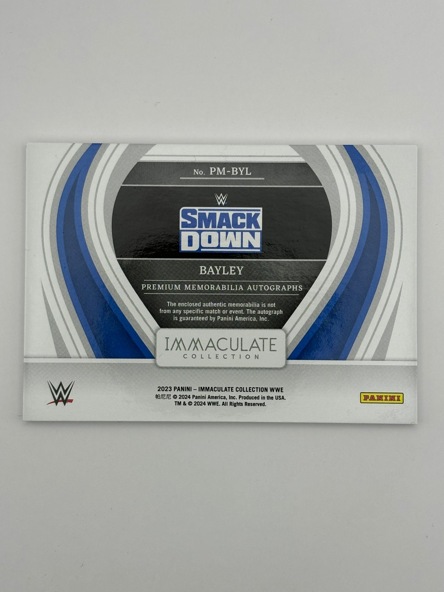 2023 WWE Immaculate Bayley Relic Patch Auto /99