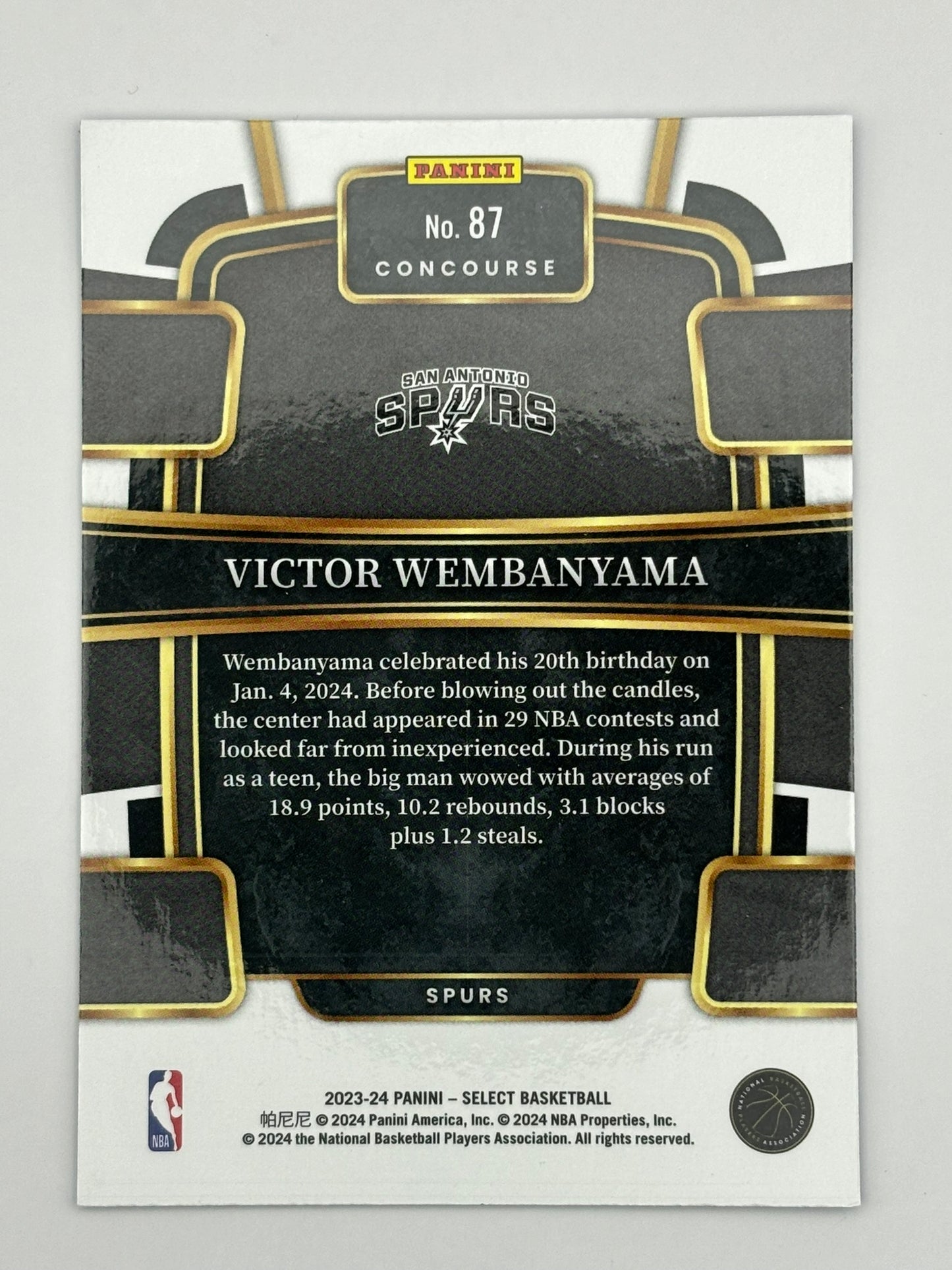 2023-24 Select Victor Wembanyama Concourse Rookie Spurs