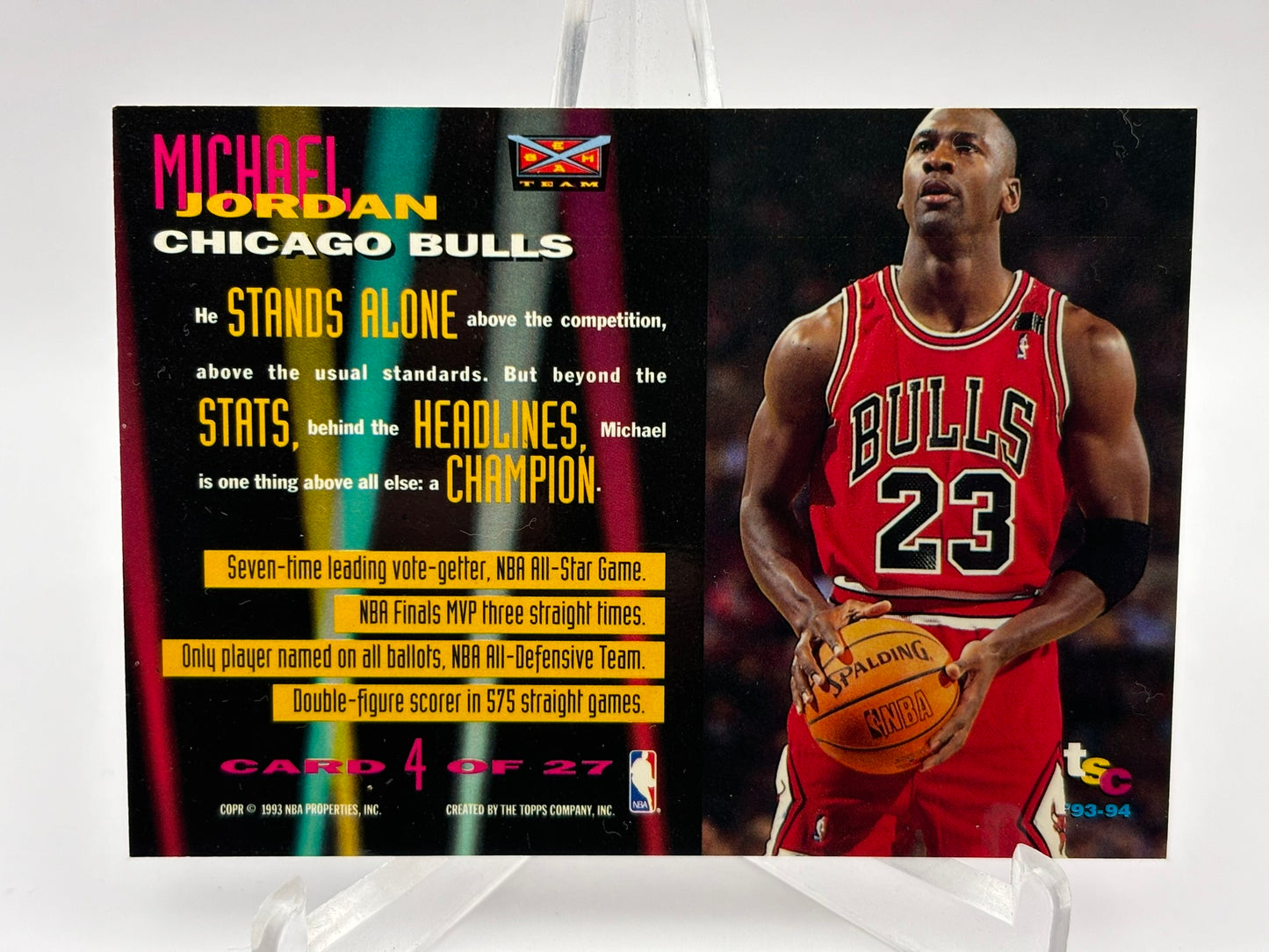 1993-94 Michael Jordan Stadium Club Beam Team #4 Chicago Bulls