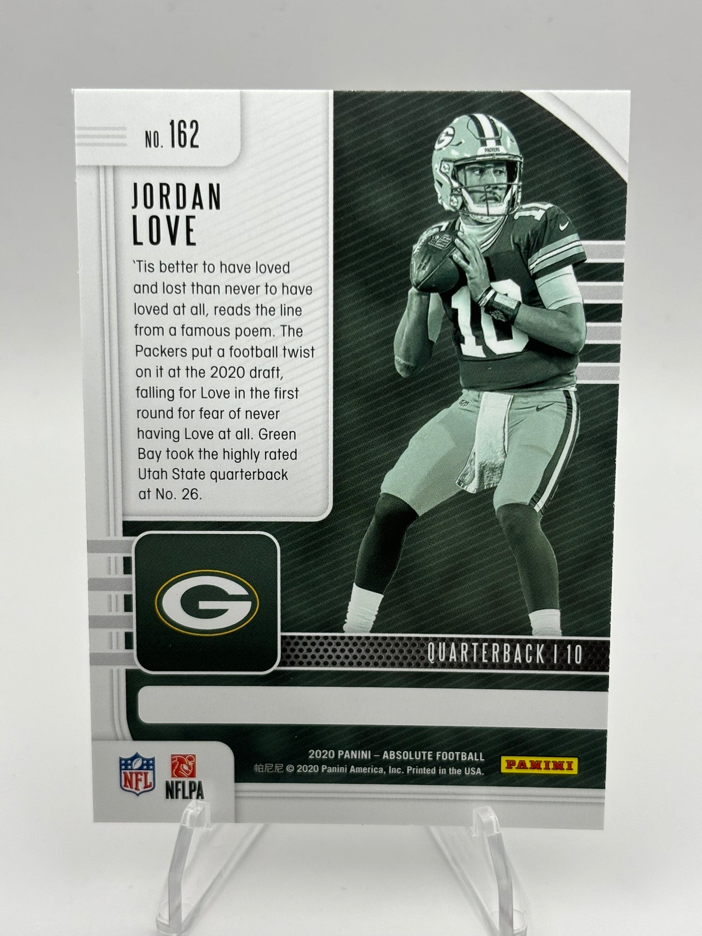 2020 Panini Absolute Jordan Love Rookie RC Green Bay Packers #162 RED Parallel