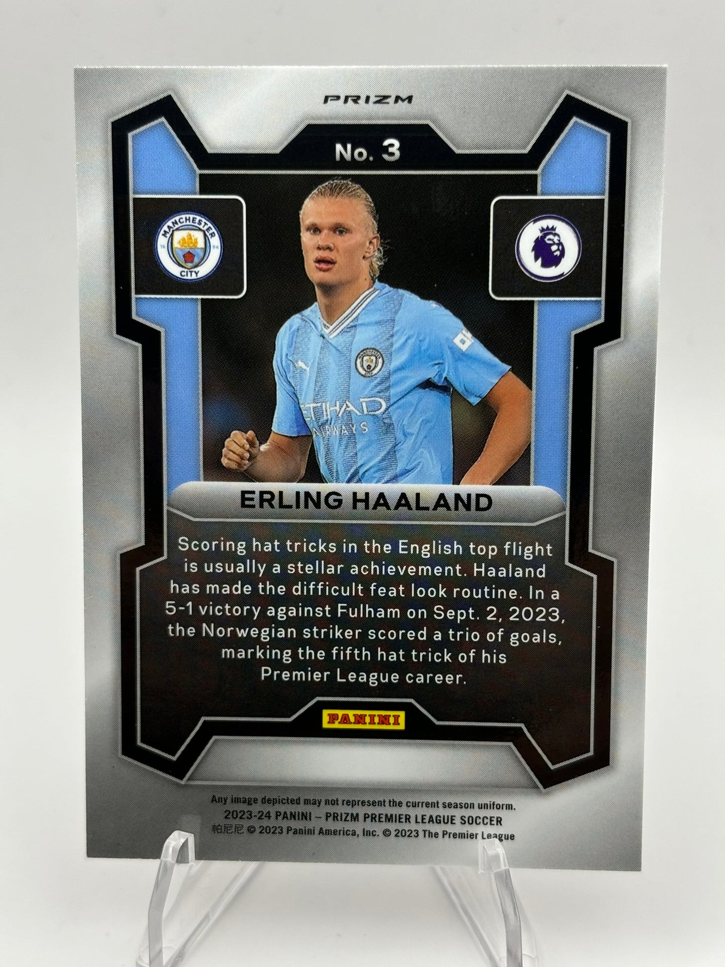 2023-24 Panini Prizm Premier League ERLING HAALAND #3 Red Mosaic Manchester City