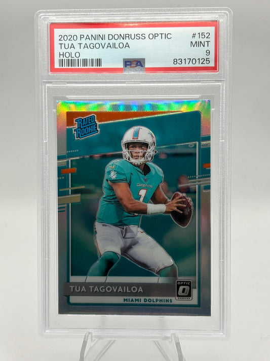 2020 Donruss Optic Tua Tagovailoa Holo Prizm Rated Rookie RC #152 PSA 9 Dolphins