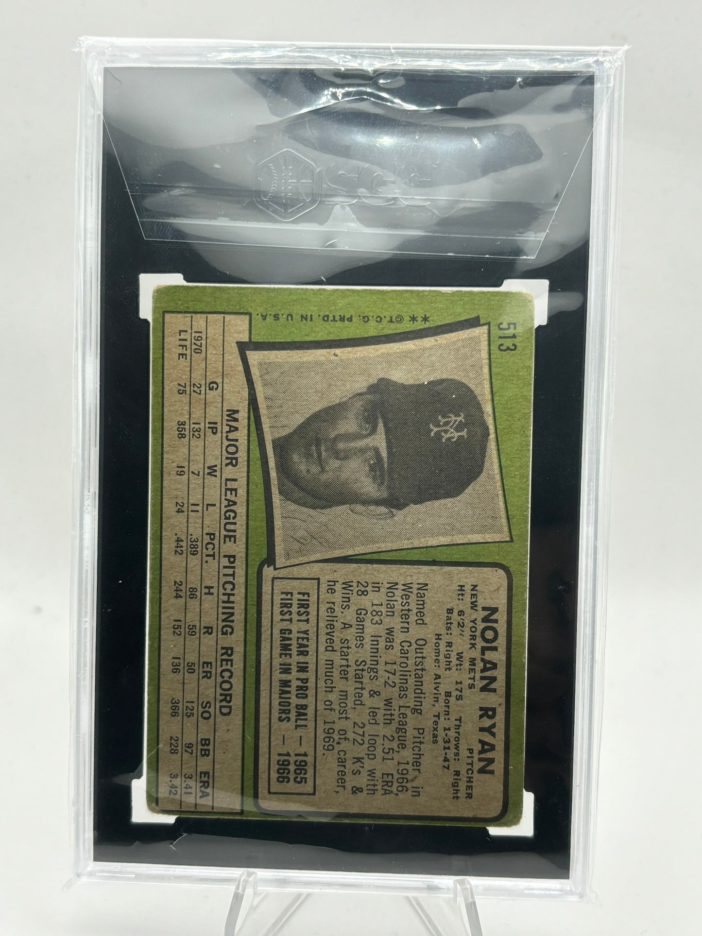 1971 Topps #513 Nolan Ryan SGC 1.5 New York Mets