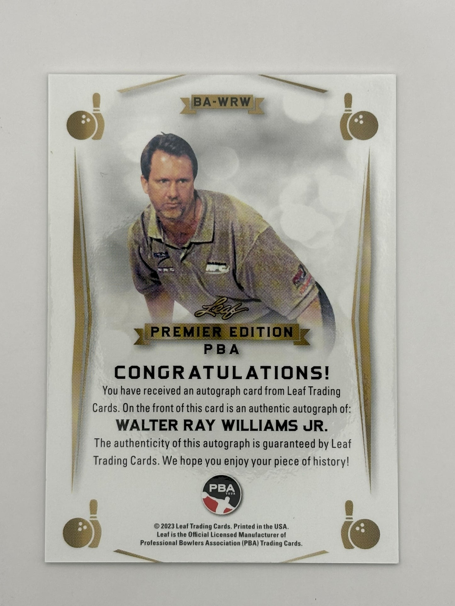 2023 Leaf PBA Premier Bowling Walter Ray Williams Jr. Silver Auto Autograph