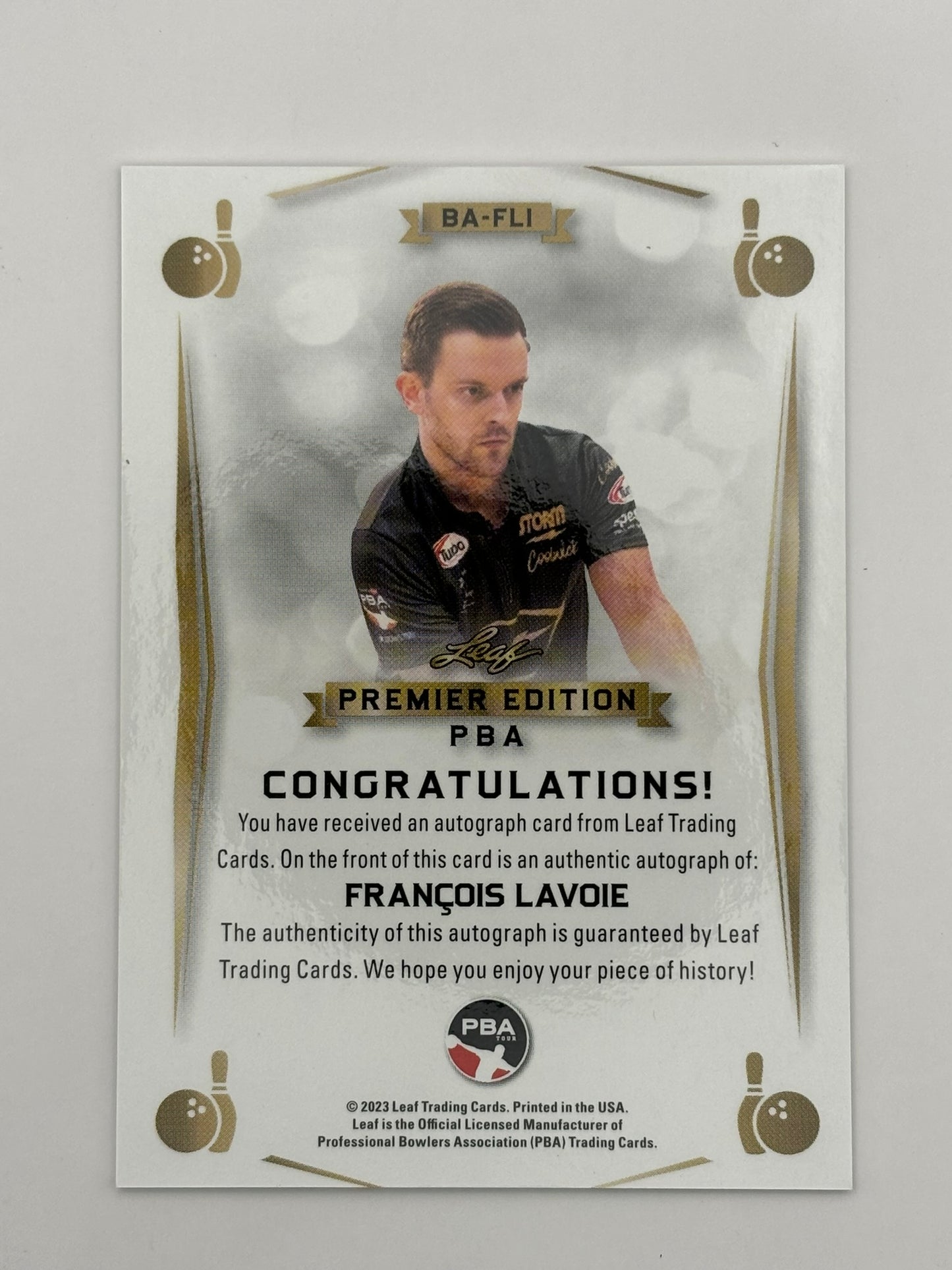 2023 Leaf PBA Pro Bowling Francois Lavoie Red Border Auto Autograph 12/25