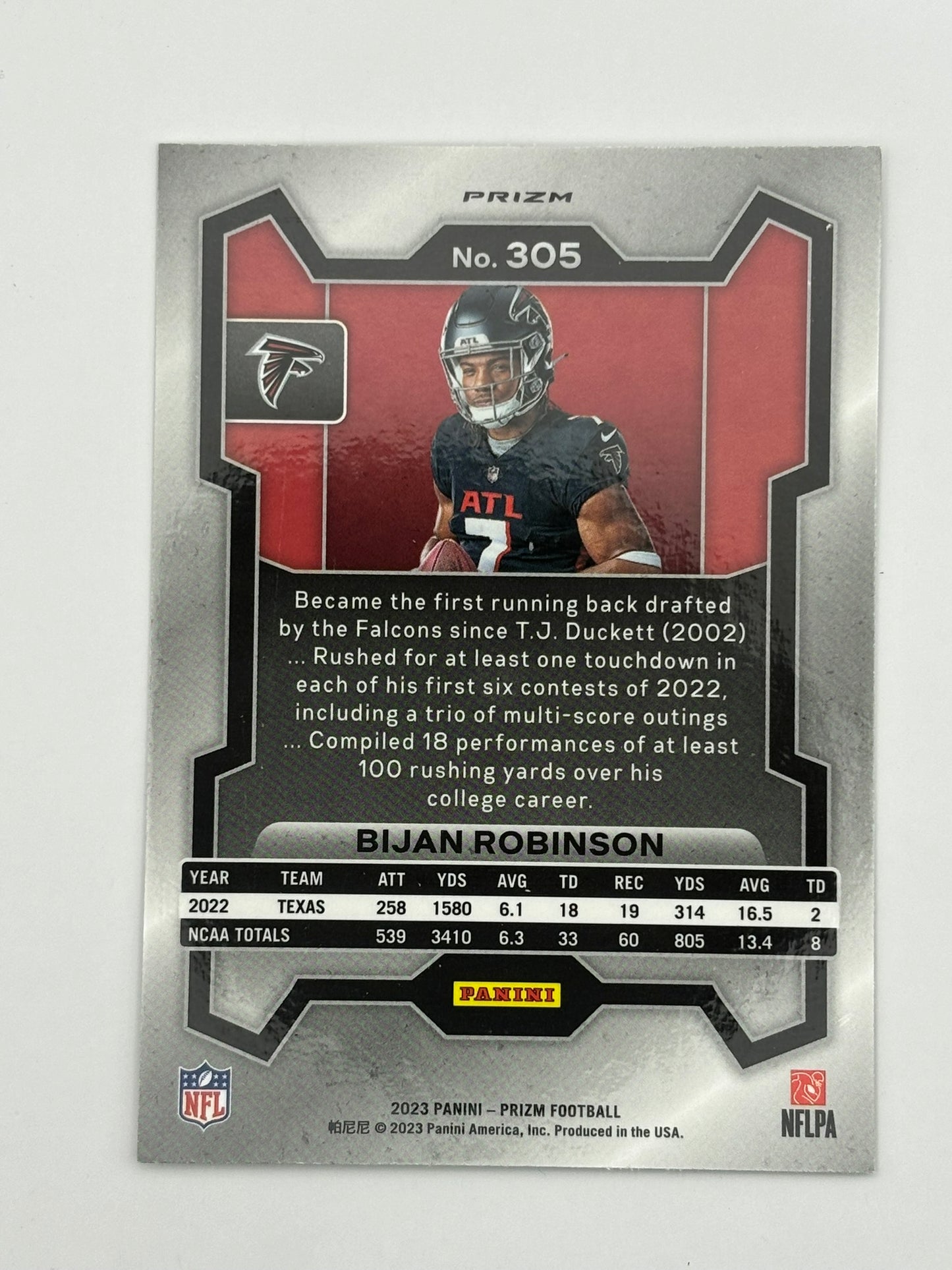 2023 Panini Prizm Silver Variation Bijan Robinson Rookie Falcons