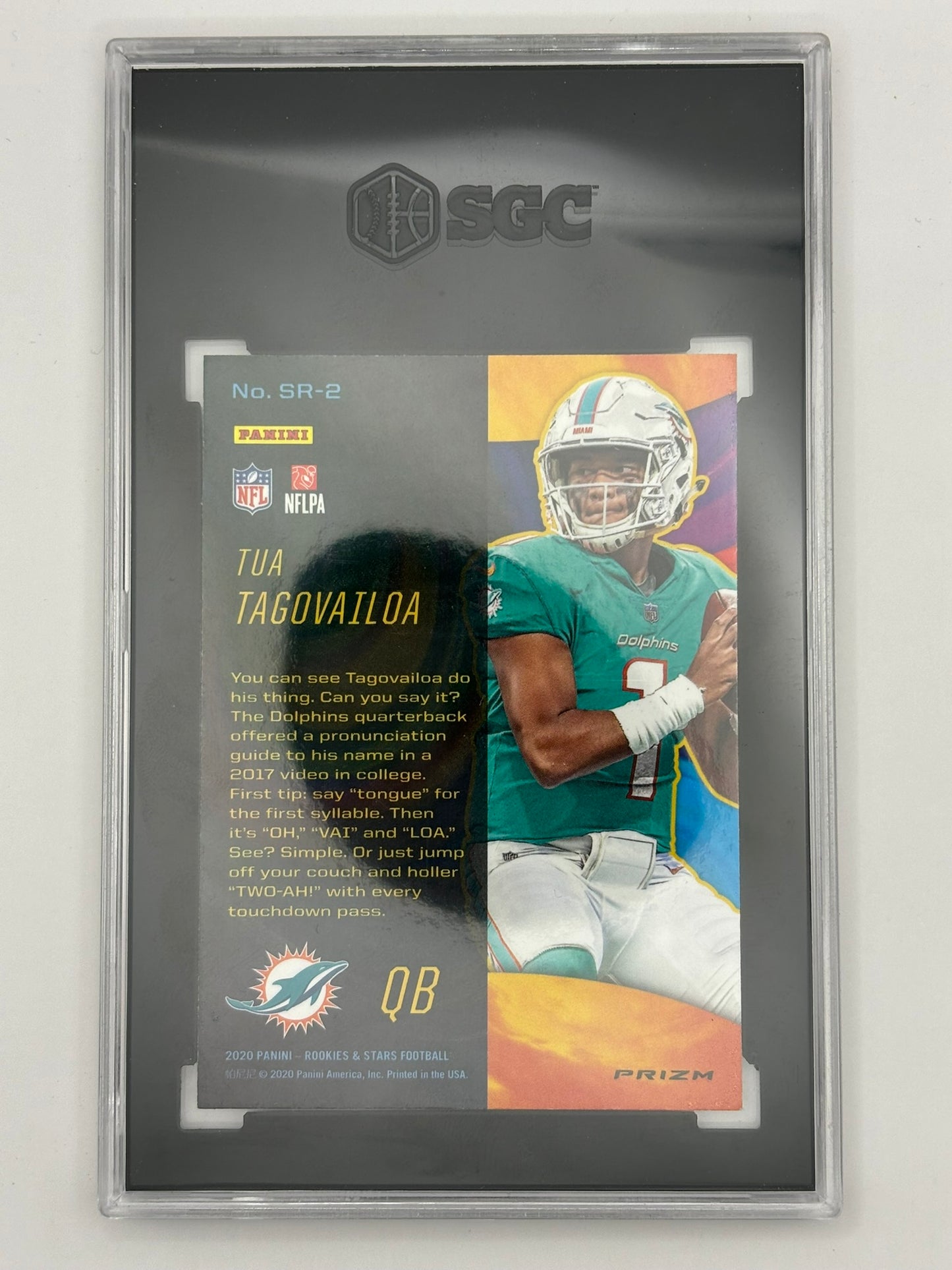 2020 PANINI ROOKIES & STARS TUA TAGOVAILOA STELLAR ROOKIES WHITE PRIZM SGC 10!